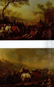 L'armee En Marche Ou Le Canon D'artillerie Tire Par Six Chevaux (+ Artilleurs Et Militaires Au Repos; 2 Works) L'armee En Marche Ou Le Canon D'artillerie Tire Par Six Chevaux (+ Artilleurs Et Militaires Au Repos; 2 Works)