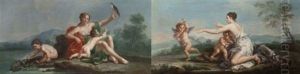 Allegorie De La Vue Et Du Toucher (+ Allegorie Du Gout Et De L'odorat; Pair) by Joseph Francois Ignace Parrocel