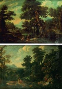 Paysage Boises De La Campagne Romaine (+ Similar; Pair) by Joseph Francois Ignace Parrocel