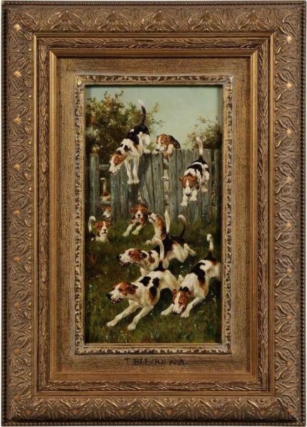 Hounds Clearing A Fence - view 1