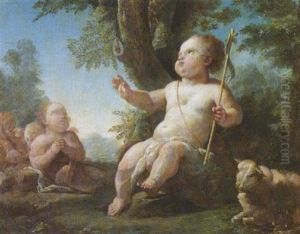 The Infant Saint John The Baptist In A Wooded Landscape by Joseph Francois Ignace Parrocel