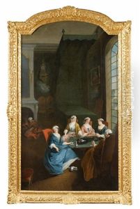 Portrait Presume De Mesdemoiselles Guenichon-duhesme Au Chateau De Creancey (cote D'or) by Pierre Parrocel