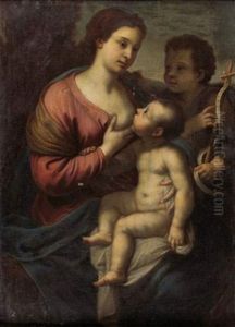 Vierge A L'enfant Et Saint Jean Baptiste Enfant