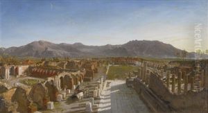 General View Of The Forum Of Pompeii From The Triumphal Arch by William Parrott