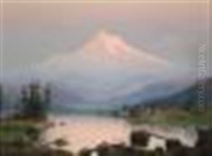 Mount Hood At Sunset by William Samuel Parrott