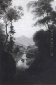 Landscape With Stanislaus River (in Tuolumne County, Sierra Nevada, Ca) by William Samuel Parrott