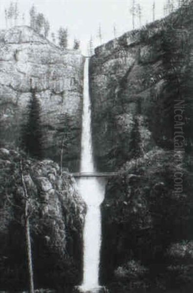 Multnomah Falls In Winter - view 1