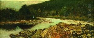 Flusslandschaft (+ Another; 2 Works) by Charles James Parry
