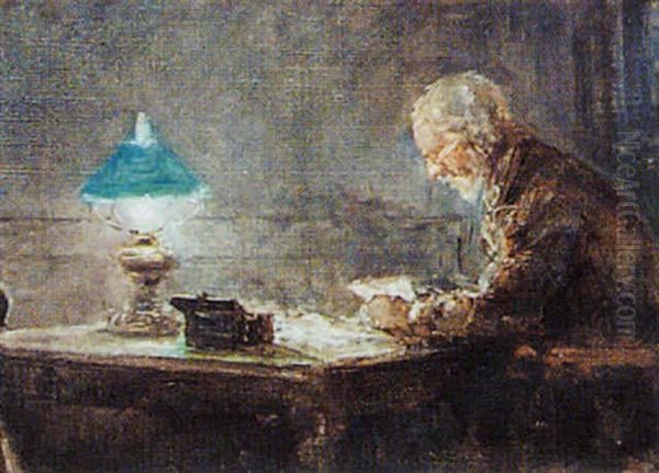 Reading By Lamplight - view 1