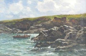 Lobster Boat Pulling Into A Cove by Arthur Wilde Parsons