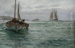 Hauling Up The Lobster Pots (+ Fishermen Selling Their Wares On A Quayside; Pair)