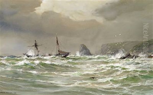 A Two-master Near A Rocky Coast - view 1