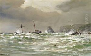 A Two-master Near A Rocky Coast thumbnail