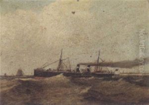 A Paddle Steamer Leaving Port