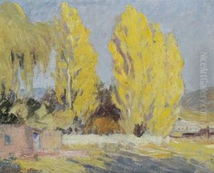 Adobe With Poplars
