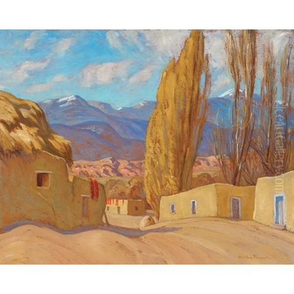 Red Chiles, New Mexico Adobes - view 1
