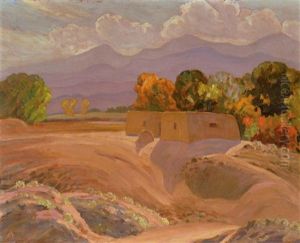 Mid-afternoon Shadows And A Pueblo