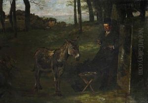 The Artist And His Critic (painted Isle Of Man?) by John H. E. Partington