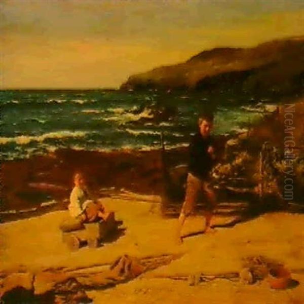 Children Playing On A Beach - view 1