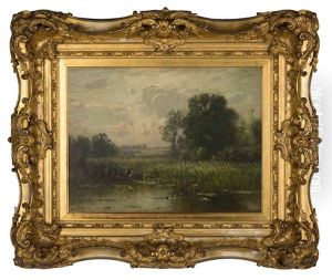 Marsh Scene With Fisherman