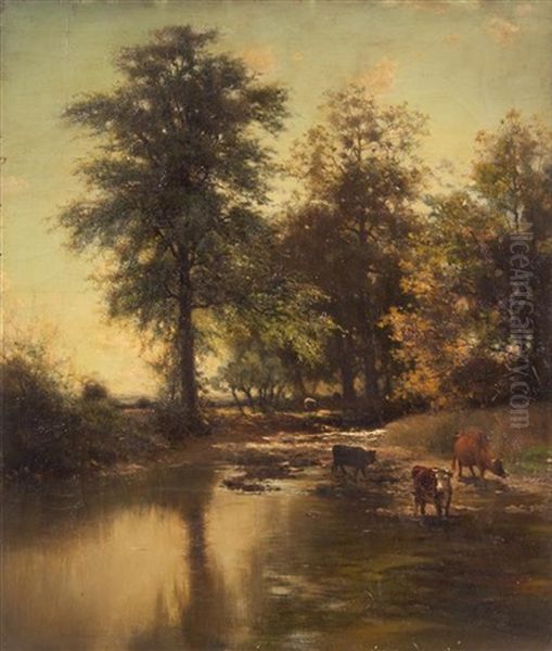 Landscape With Cows In Stream - view 1