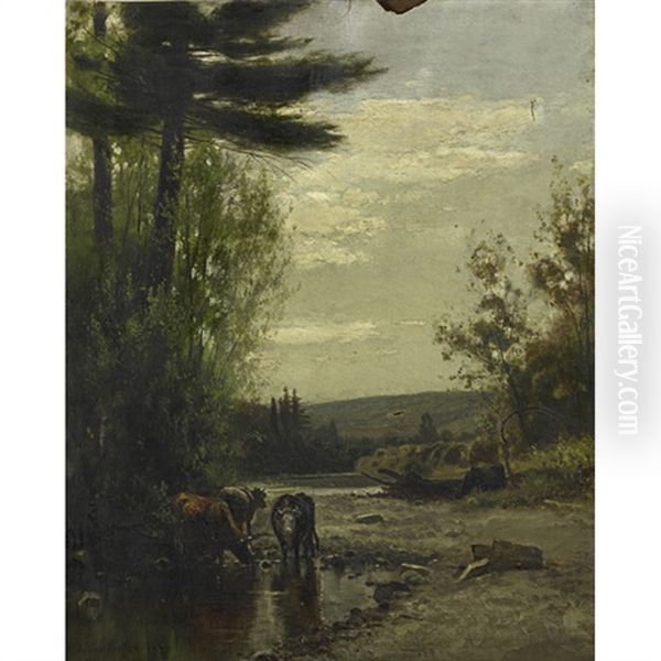 Cows By A Stream - view 1