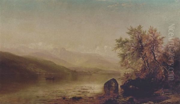 Rowboat On The Lake - view 1
