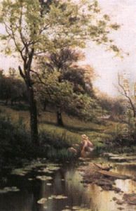 Woman Filling A Bucket