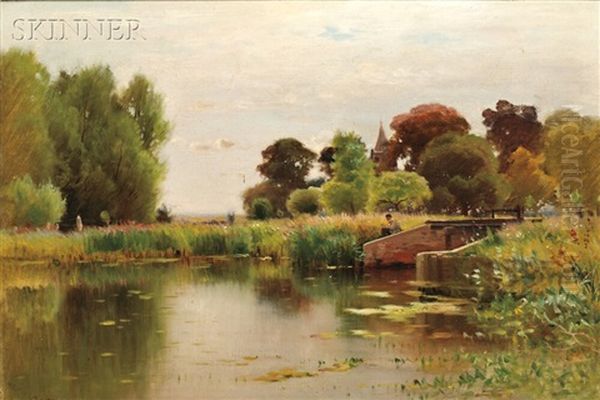 Figure By A River Dam - view 1