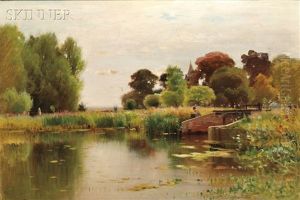 Figure By A River Dam