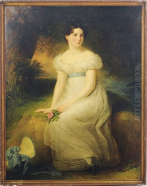 Portrait Of A Girl In A White Lace Dress - view 1