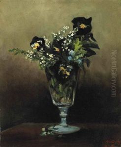 Dark Flowers In A Vase by Seker Ahmet Pasa