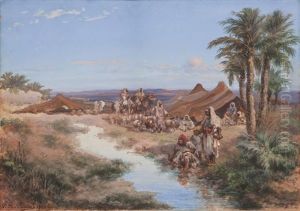 Arab Encampment Near A Stream