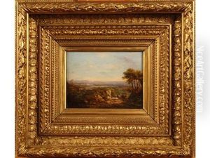 Paysage Orientaliste Avec Palmier Et Ane