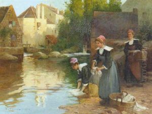 Washerwoman By A River Washerwoman By A River