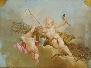 Allegori Over De Fyra Elementen - Vattnet - Dorroverstycke by Johan Pasch the Elder