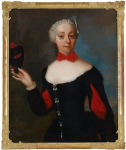 Portratt Av Friherrinnan Adelheid Elisabet Funck, Nee Von Bomin, I Svart-rod Klanning - Midjebild by Lorenz Pasch the Elder