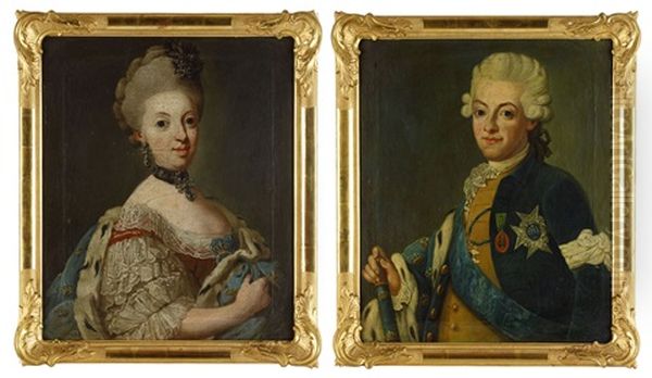Portratt Av Gustav Iii Och Sofia Magdalena (pair) - view 1