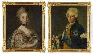 Portratt Av Gustav Iii Och Sofia Magdalena (pair) by Lorenz Pasch the Younger