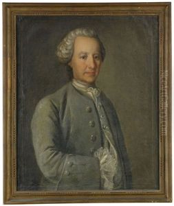 Portratt Av Generalmajoren Och Adelsmannen Jakob Fredrik Horn Af Rantzien (1707-1765) Kladd I Blagra Rock Med Sidenvast - Midjebild by Lorenz Pasch the Younger