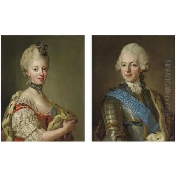 Ritratto Del Re Gustavo Iii E Della Regina Sofia Maddalena (pair) - view 1