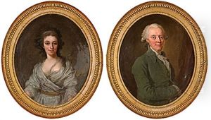 Med. Dr Henrik Gahn (+ Hans Maka Eva Katarina, F. Svedenstierna; Pair) by Lorenz Pasch the Younger
