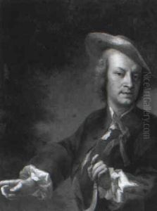 Portrait Of A Huntsman Wearing A Green Jacket And Straw Hat