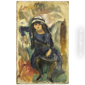 Jeune Femme Au Chapeau Blanc / Young Woman In White Hat by Jules Pascin