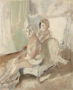 Margot Et Madeleine - Circa 1927 by Jules Pascin