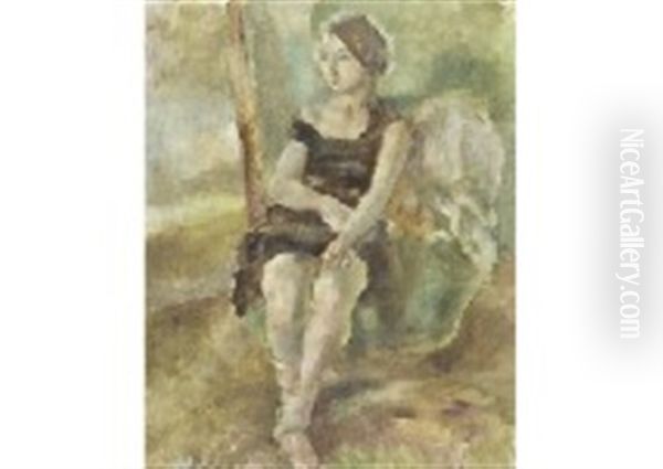Jeune Fille En Robe Foncee - view 1