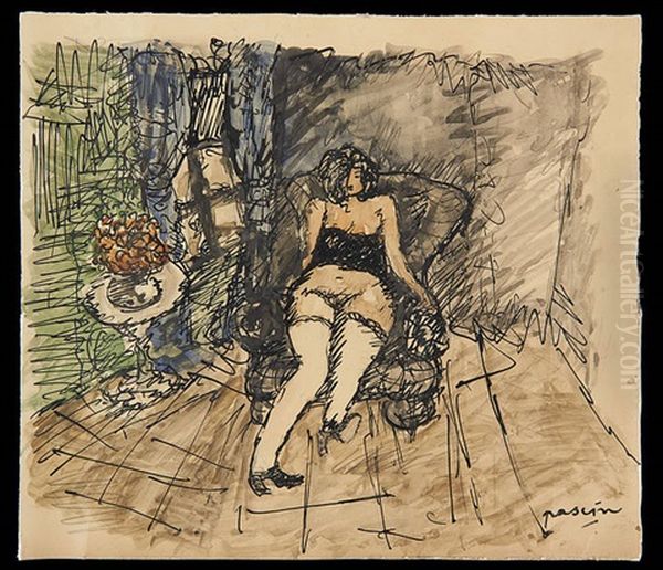 Jeune Fille Au Sofa - view 1