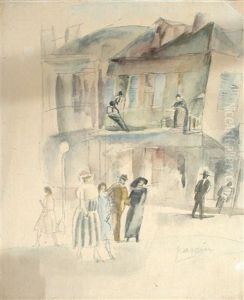 Cuban Street Scene by Jules Pascin