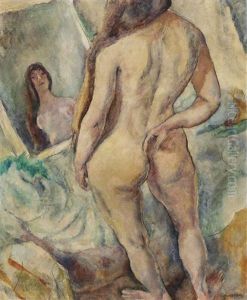 Nu Devant La Glace by Jules Pascin