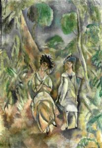Printemps, 1917 (+ Deux Femmes Dans Un Paysage, Verso) by Jules Pascin